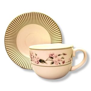 1 Vtg Coffee Cup & Saucer Hydrangea Martha Stewart